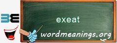 WordMeaning blackboard for exeat